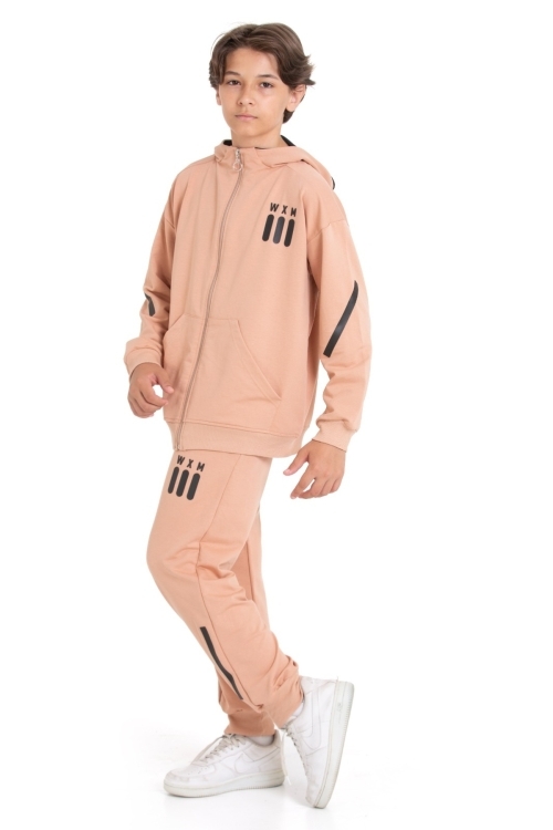 Erkek Çocuk Eşofman Takımı - 2 İplik-Fermuarlı- Kapüşonlu 1216.1