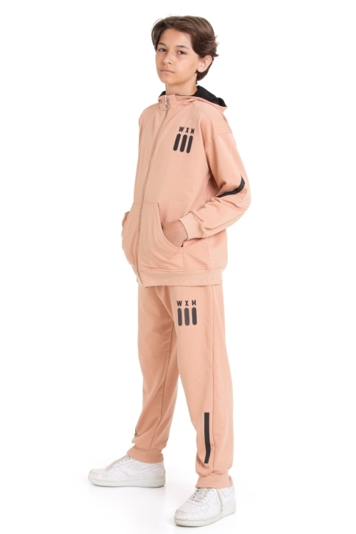 Erkek Çocuk Eşofman Takımı - 2 İplik-Fermuarlı- Kapüşonlu 1216.1