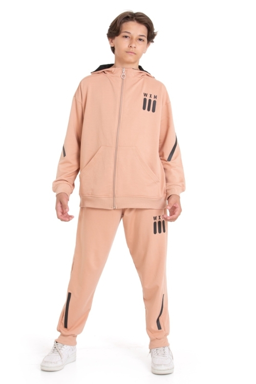 Erkek Çocuk Eşofman Takımı - 2 İplik-Fermuarlı- Kapüşonlu 1216.1