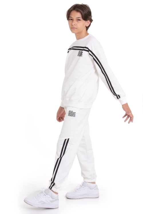 Erkek Çocuk Eşofman Takımı - 2 İplik-Şerit Garni Detaylı 1249.1