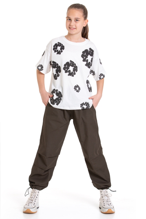 Kız Çocuk 2li Alt-Üst Takım (Paraşüt Pantolon+T-Shirt) P090