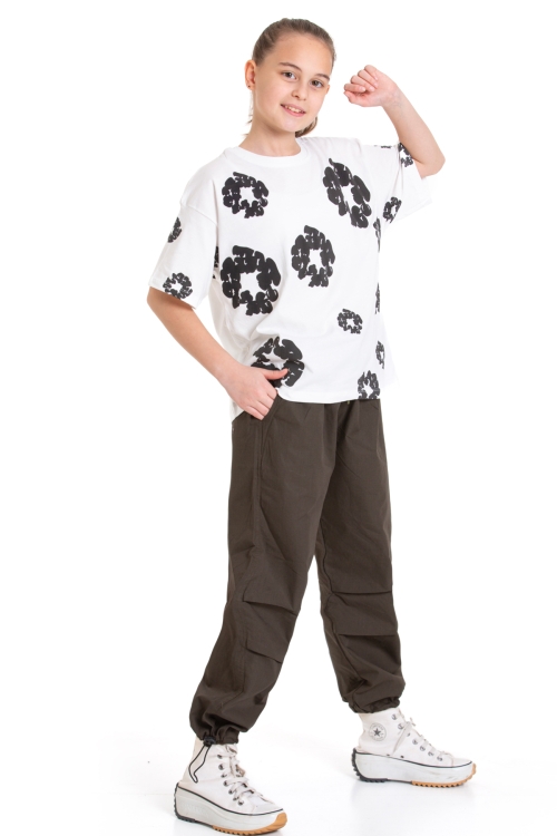 Kız Çocuk 2li Alt-Üst Takım (Paraşüt Pantolon+T-Shirt) P090