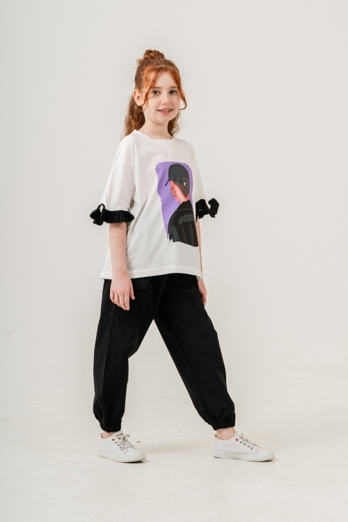 Kız Çocuk 2li Takım (Jogger Pantolon+T-Shirt) P1028