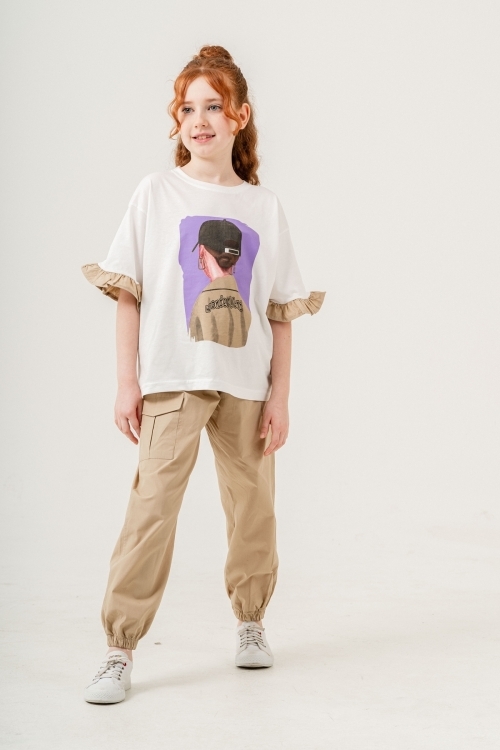 Kız Çocuk 2li Takım (Jogger Pantolon+T-Shirt) P1028