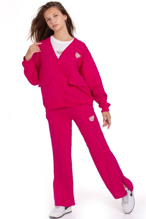 Kız Çocuk 3lü Takım (Hırka+T-Shirt+Alt) 2 İplik  1217.1