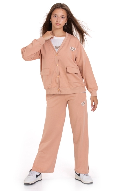 Kız Çocuk 3lü Takım (Hırka+T-Shirt+Alt) 2 İplik  1217.1