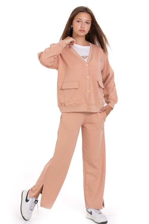 Kız Çocuk 3lü Takım (Hırka+T-Shirt+Alt) 2 İplik  1217.1