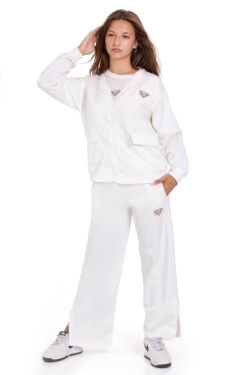 Kız Çocuk 3lü Takım (Hırka+T-Shirt+Alt) 2 İplik  1217.1