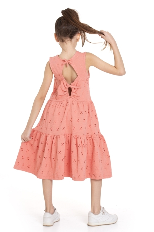 Kız Çocuk Askılı Kol Elbise P0010