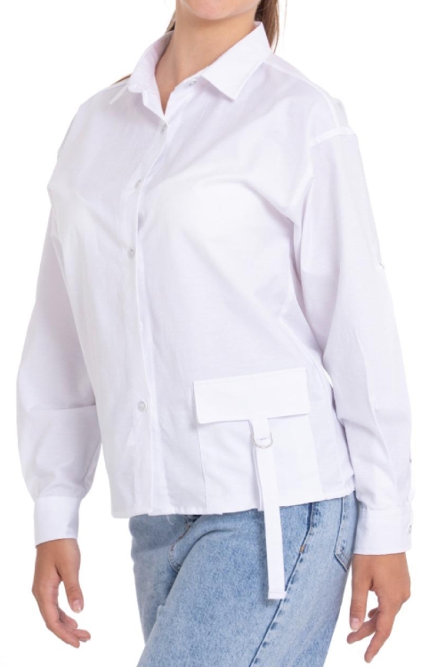 Kız Çocuk Cepli ve Cep Kemerli Gömlek 1251.1