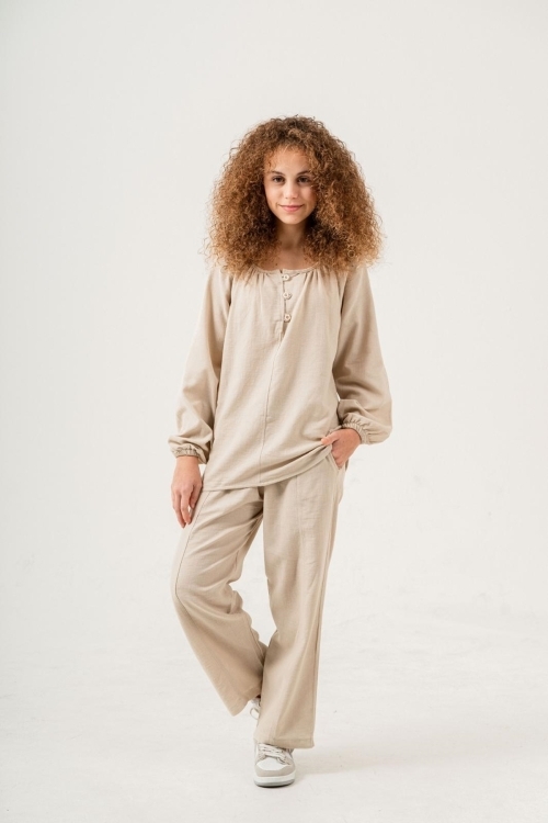 Kız Çocuk %100 Jüt Pamuk Alt-Üst Takım P1038