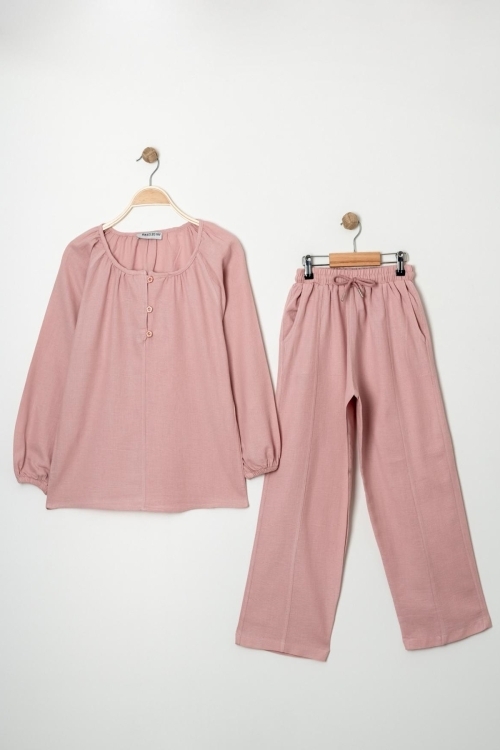 Kız Çocuk %100 Jüt Pamuk Alt-Üst Takım P1038