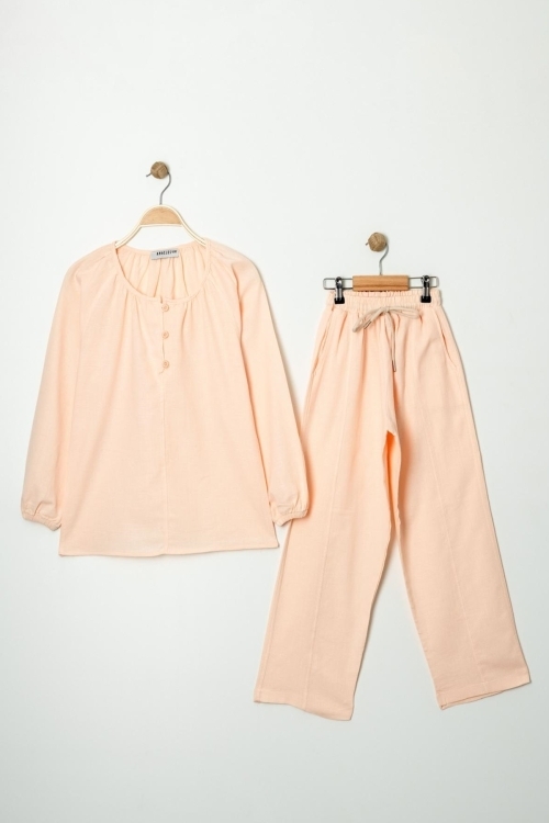 Kız Çocuk %100 Jüt Pamuk Alt-Üst Takım P1038