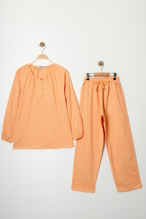 Kız Çocuk %100 Jüt Pamuk Alt-Üst Takım P1038