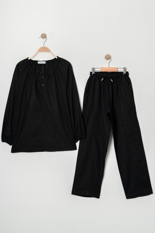 Kız Çocuk %100 Jüt Pamuk Alt-Üst Takım P1038