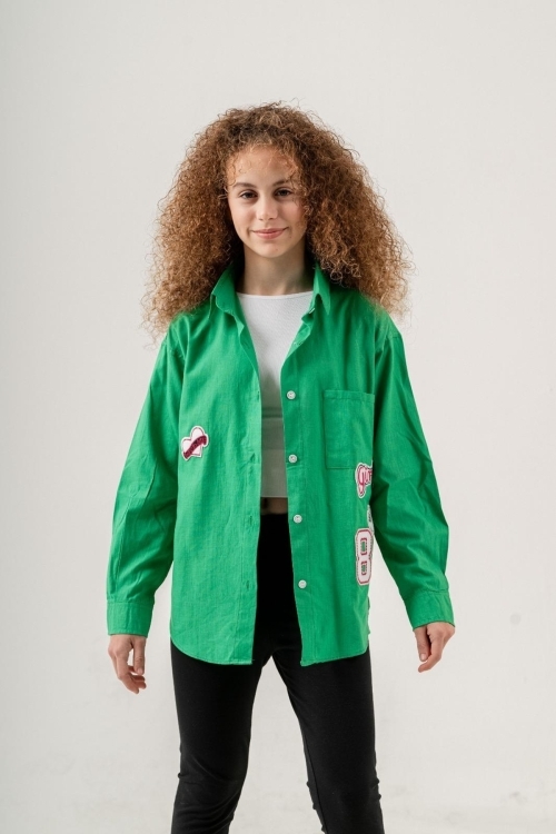 Kız Çocuk Flam Pamuk Gömlek P1085