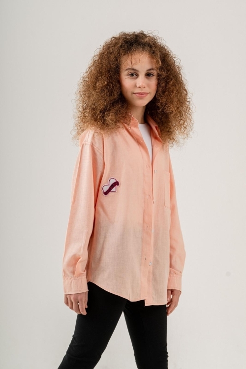 Kız Çocuk Flam Pamuk Gömlek P1085