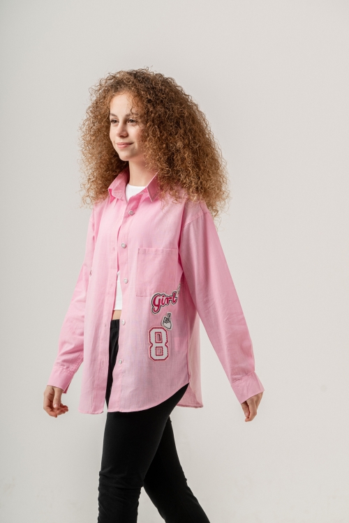 Kız Çocuk Flam Pamuk Gömlek P1085