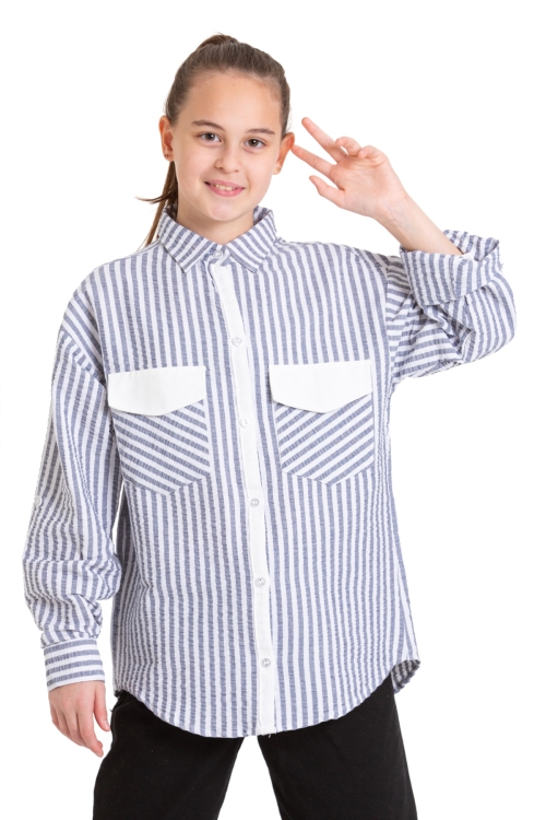 Kız Çocuk Flamlı Pamuk Gömlek P092