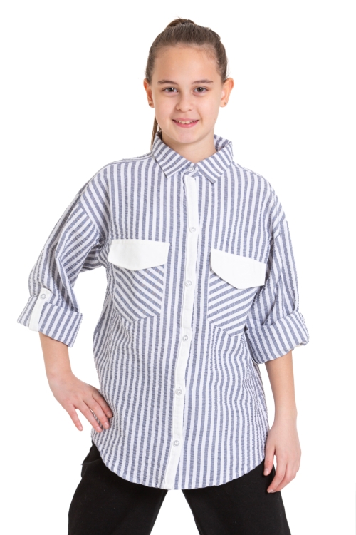 Kız Çocuk Flamlı Pamuk Gömlek P092