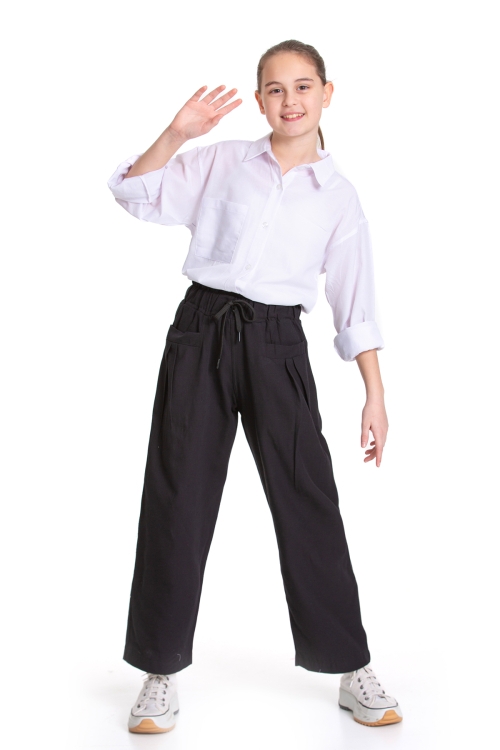 Kız Çocuk Gömlek ve Pantolonlu Alt-Üst Takım P1155