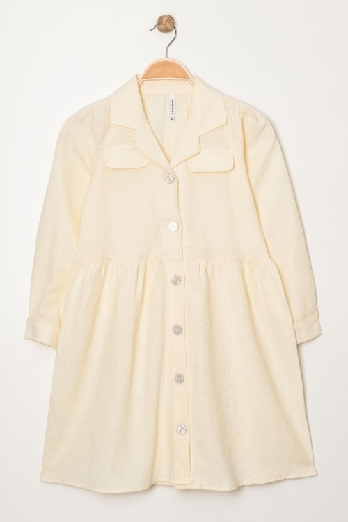 Kız Çocuk Jüt Pamuklu Elbise P1010