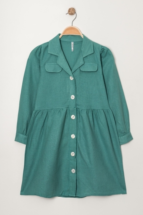 Kız Çocuk Jüt Pamuklu Elbise P1010