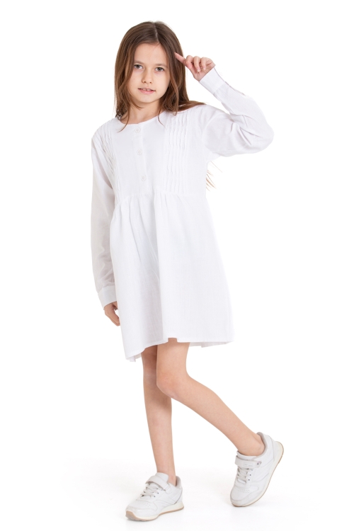 Kız Çocuk Pile Fırfır Detaylı Elbise P1017