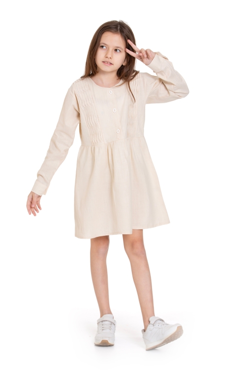 Kız Çocuk Pile Fırfır Detaylı Elbise P1017