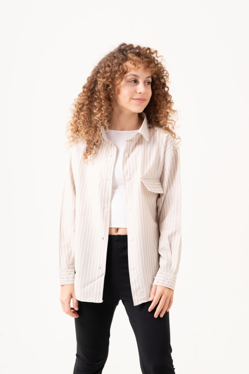 Kız Çocuk Taş Süslemeli Gömlek P1079