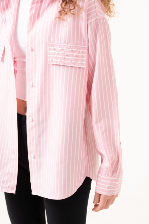 Kız Çocuk Taş Süslemeli Gömlek P1079