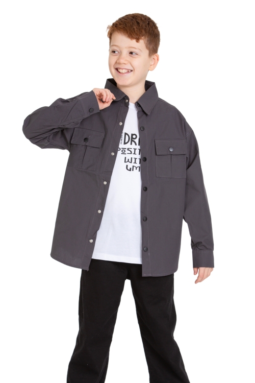 Erkek Çocuk 2li Takım (%100 Poplin Pamuk Gömlek+T-Shirt) P1029