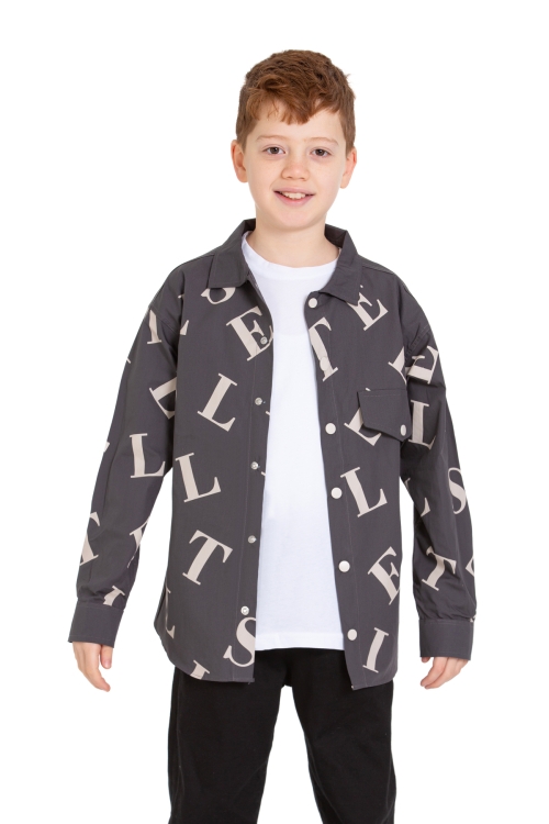 Erkek Çocuk 2li Takım (%100 Poplin Pamuk Gömlek+T-Shirt) P1080