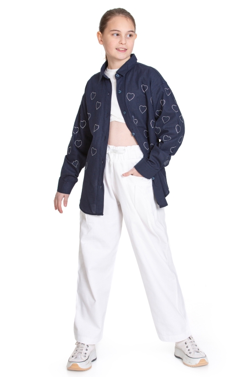 Kız Çocuk 2li Alt-Üst Takım (Pantolon+Gömlek) P1095