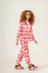 Kız Çocuk Harf Baskılı Alt-Üst Takım (Jogger Pantolon+Gömlek) P1020